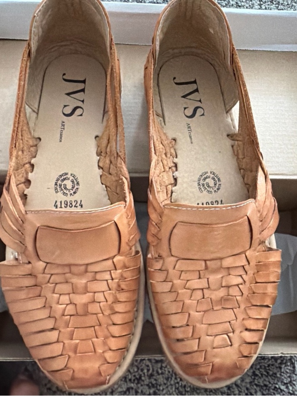 Victoria's Secret Tan Woven Leather Slip-On Loafers